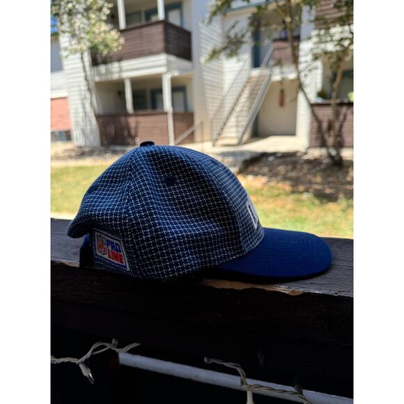 Dallas Cowboys Vintage Logo Athletic Pro Line NFL Strapback Hat Blue Plaid Wool - Picture 4 of 7
